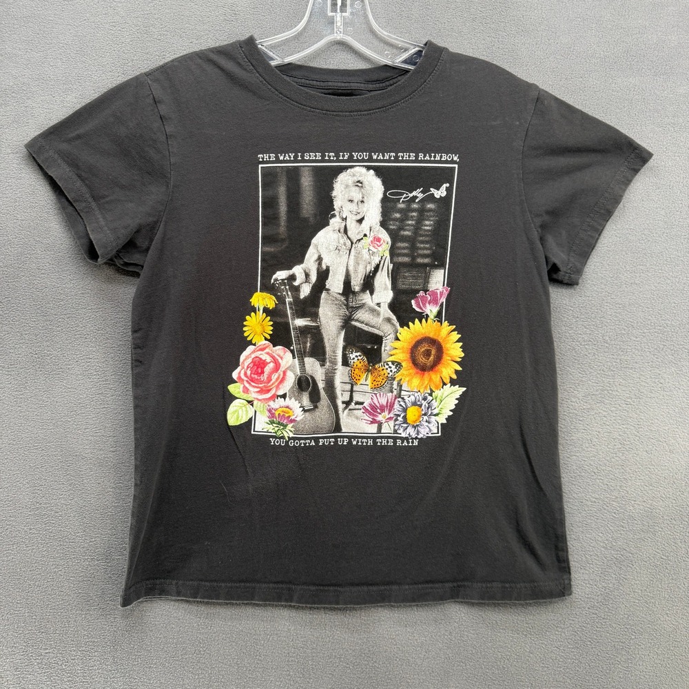 Dolly Parton T-Shirt Gray XS Rainbow Quote Graphic Mad Engine Country Music Tee